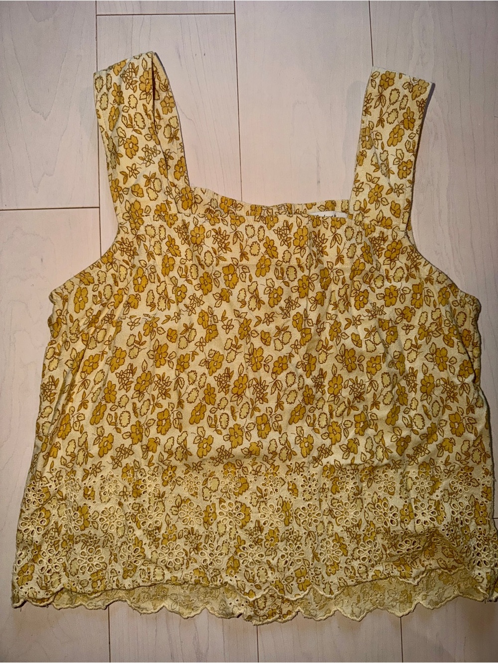 Madewell Yellow Floral Eyelet Camisole